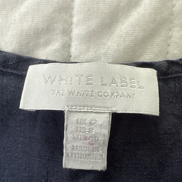 THE WHITE COMPANY Womens Dress 8 Blue Linen Midi Strappy Minimalist Summer Beach - Picture 5 of 10